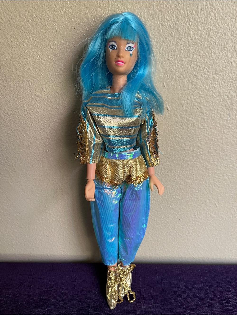 Vintage 1986 Hasbro JEM and the Holograms AJA Doll 12" Loose w/ Custom Outfit